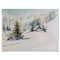 Designart - Little House In The Winter Mountains - Traditional Canvas Wall Art Print